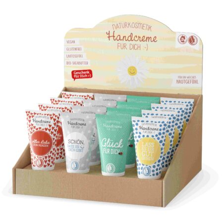 Handcreme 30ml im Display Liebe Grüsse MIX