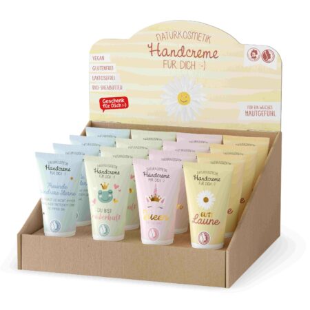 Handcreme 30ml im Display Liebe Grüsse "Poesie" MIX