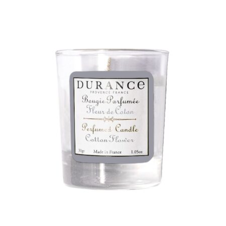 Duftkerze 30g im Glas mit Display Baumwollblüte