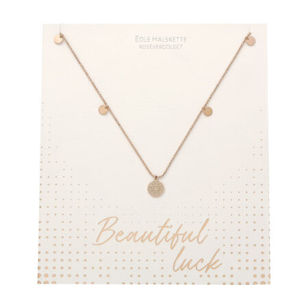 Halskette - Beautiful - Mandala des Glücks - rosévergoldet