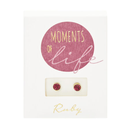Ohrstecker - "Moments of life" - vergoldet - Rubin