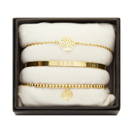 Geschenkset - Armbänder - "Simply the best" - vergoldet - Baum des Lebens