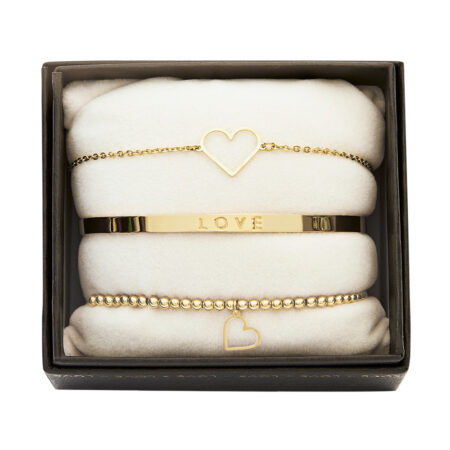 Geschenkset - Armbänder - "Simply the best" - vergoldet - Herz