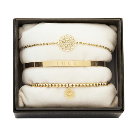 Geschenkset - Armbänder - "Simply the best" - vergoldet - Mandala des Glücks