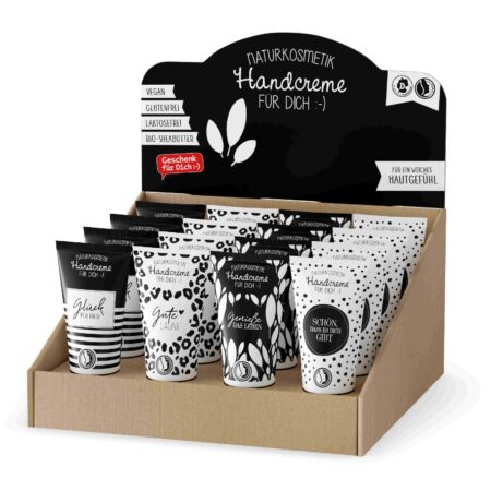 Handcreme 30ml im Display Salt & Pepper MIX