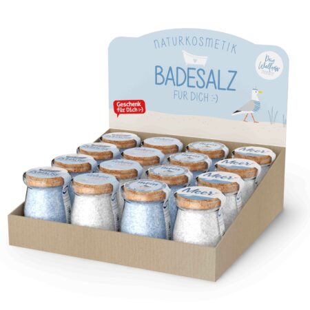 Badesalz 125g im Display Maritim