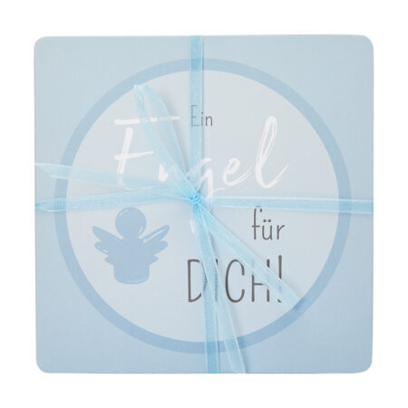 Untersetzer - "Ein Engel für dich" - hellblau - 2er Set