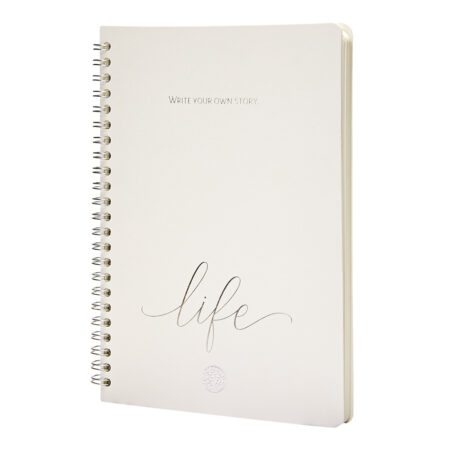 Notizbuch DIN A5 - "Life" - silberfarbend