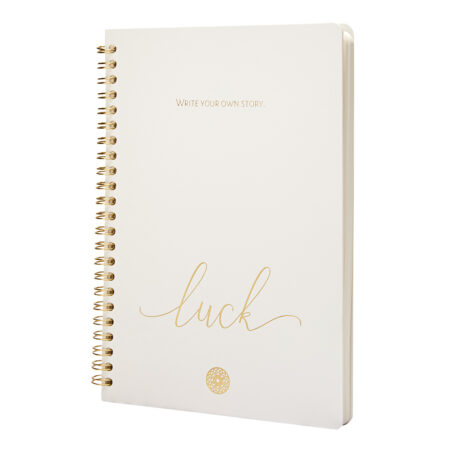 Notizbuch DIN A5 - "Luck" - goldfarbend