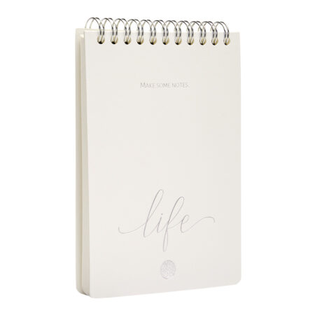 Notizbuch DIN A6 - "Life" - silberfarbend