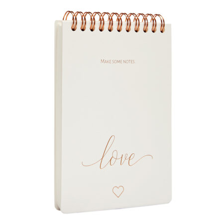Notizbuch DIN A6 - "Love" - roségoldfarbend