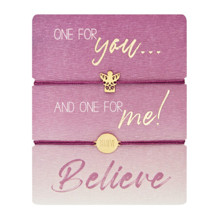 Armbänder - "One for you and one for me" - vergoldet - Believe