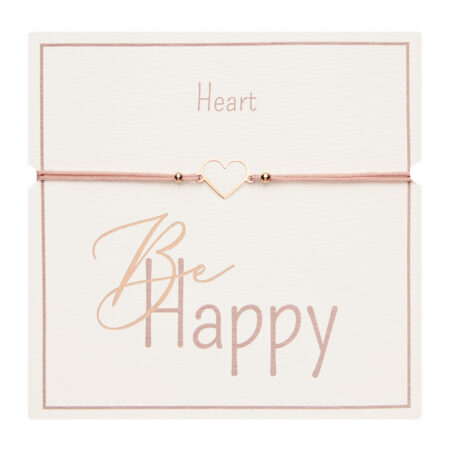 Armband - "Be Happy" - rosévergoldet - Herz