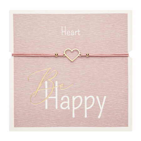 Armband - "Be Happy" - vergoldet - Herz
