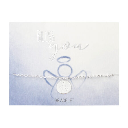 Armband - "Bless you" - versilbert - Schutzengel