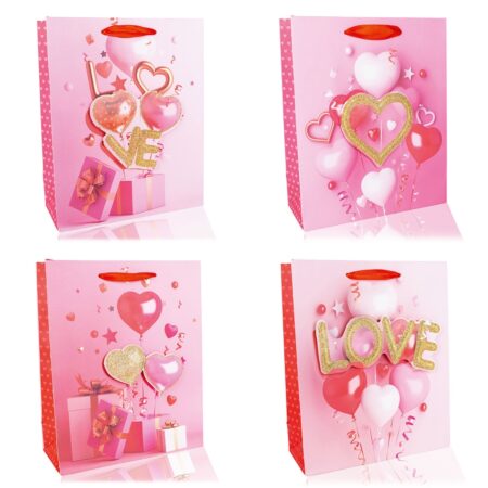 Geschenktasche LOVE aus Papier mit 3D-Applikation