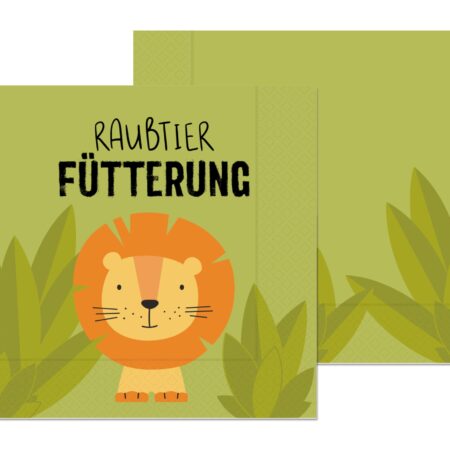 Serviette Kleine Lieblinge "Raubtier Fütterung" (Löwe)