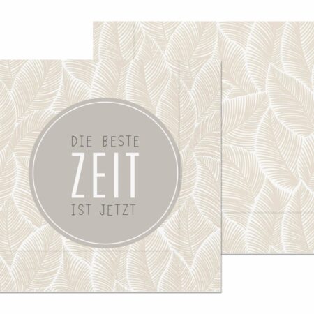 Serviette Relax "Die Beste Zeit ist jetzt" (Feder)