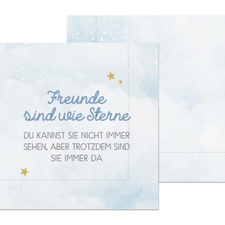 Serviette Liebe Grüsse "Freunde sind wie Sterne"