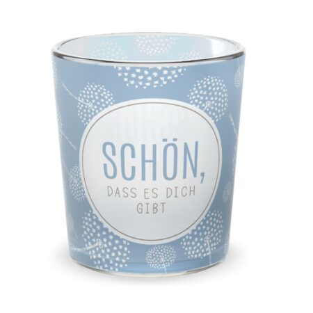 Licht mit Teelicht Relax "Schön, dass es Dich gibt" (Pustelblume)