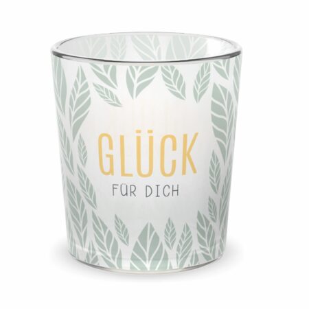 Licht mit Teelicht Relax "Glück für Dich" (Blatt)