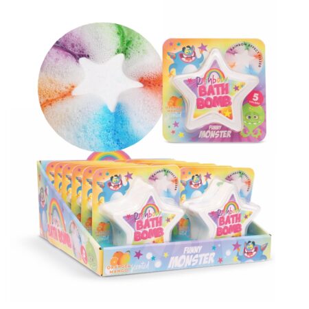 Regenbogen-Stern-Badebombe 130g im Display