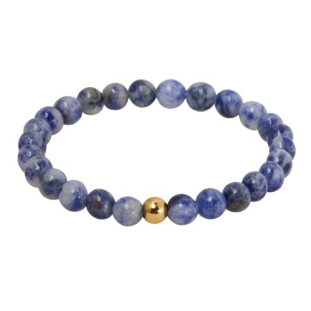 Echtstein-Armband - "Stones of nature" - Blauer Sodalith - vergoldet