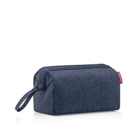 travelcosmetic herringbone dark blue