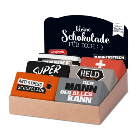 Schokolade 40g Manntastisch im Display MIX