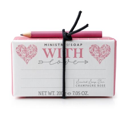Seife 200g mit Bleistift "With Love" Champagne Rose