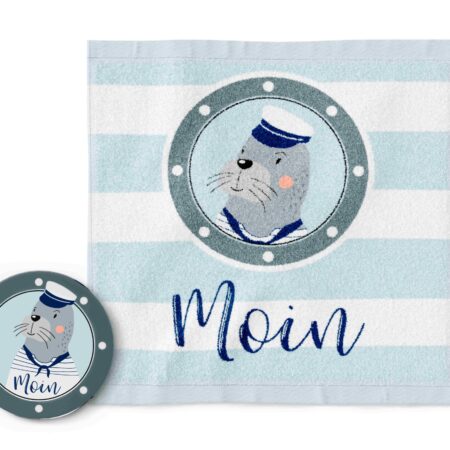 Magisches Handtuch Maritim "Moin" (Seehund)
