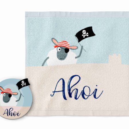 Magisches Handtuch Maritim "Ahoi" (Schaf)