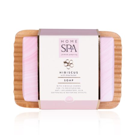 Handpflegeset HOME SPA auf Seifenablage aus Holz
