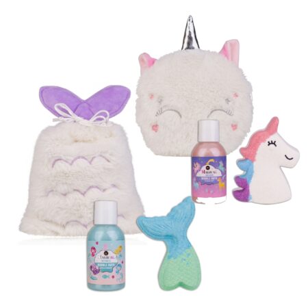 Badeset MAGICAL UNICORN & MERMAID in Kosmetiktasche