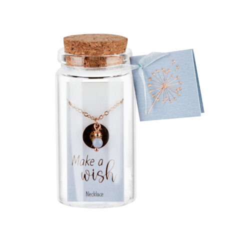 Halskette - "Make a wish" - rosévergoldet - Angelit