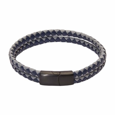 Armband - "VIRO" - Leder doppelt - blau