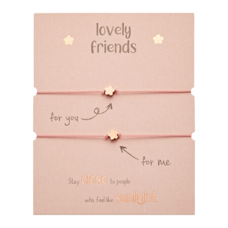 Armband - "lovely friends" - rosévergoldet - Herz