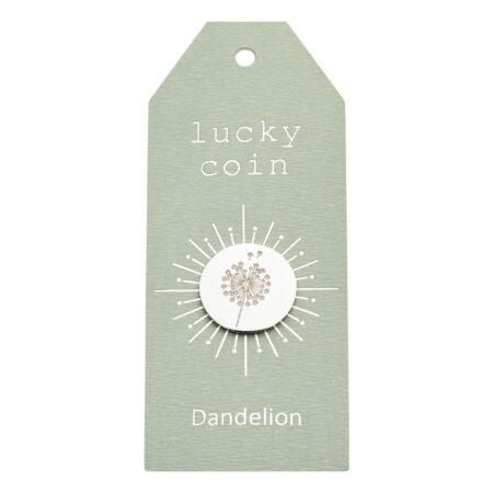 Münzen - "lucky coin" - Edelstahl - Pusteblume