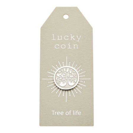 Münzen - "lucky coin" - Edelstahl - Baum des Lebens