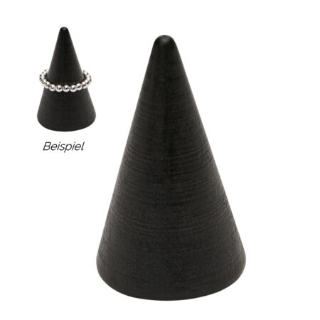 Holzkegel für Ringe - schwarz