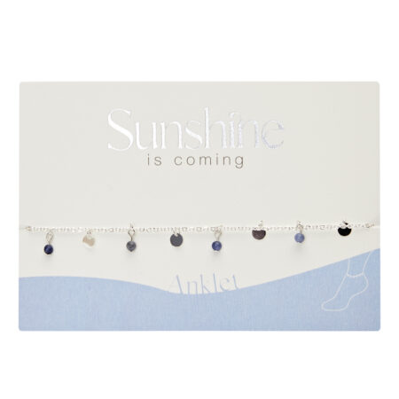Fusskettchen - "Sunshine is coming" - versilbert - Sodalite