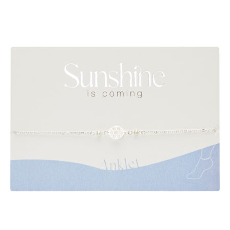 Fusskettchen - "Sunshine is coming" - versilbert - Süßwasserzuchtperle - Mandala der Liebe