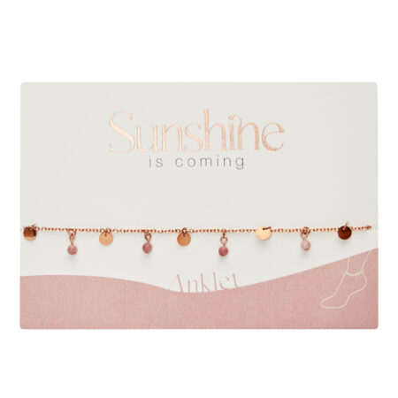 Fusskettchen - "Sunshine is coming" - rosévergoldet - Thulit