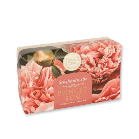 Schafmilchseife eckig 200g Pfingstrose "Goldene Momente"