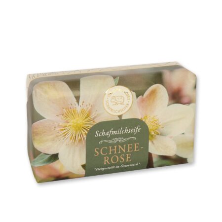 Schafmilchseife eckig 200g Schneerose "Goldene Momente"