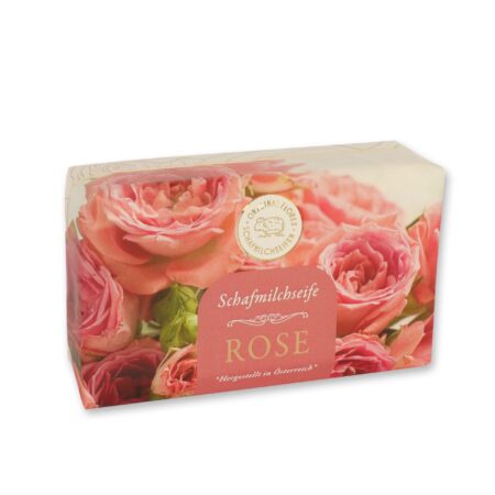 Schafmilchseife eckig 200g Rose Diana "Goldene Momente"
