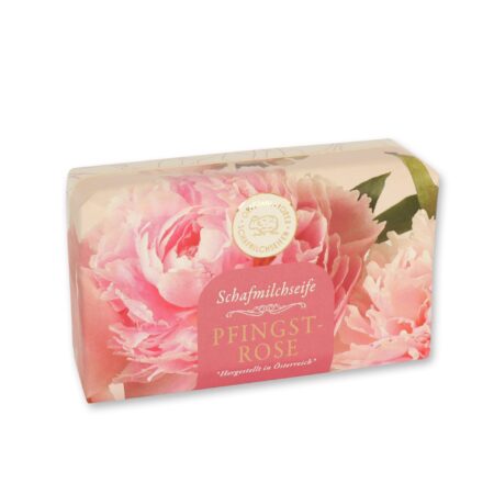Schafmilchseife eckig 200g Pfingstrose "Goldene Momente"