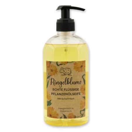Echte flüssige Pflanzenölseife 500ml Ringelblume "Wohlfühlzeit"