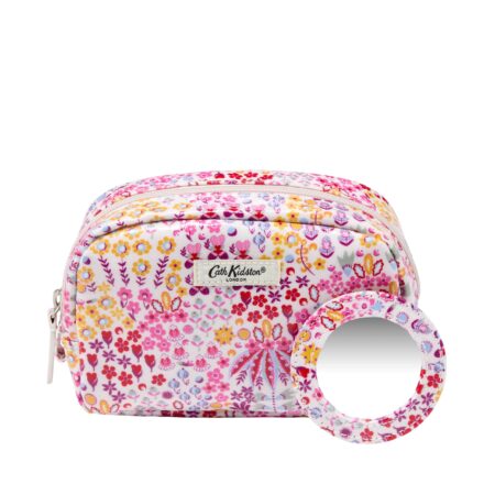 Schminktasche mit Spiegel (17 x 11 x 6cm)