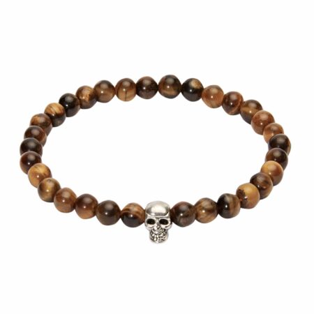 Armband - "VIRO" - Tigerauge - Totenkopf